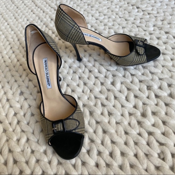 Manolo Blahnik Glen Plaid d’orsay pumps size 38 - Picture 4 of 7